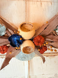 DECORATIVE WOVEN TWIG WREATH WITH COLORFUL ACCENTS
