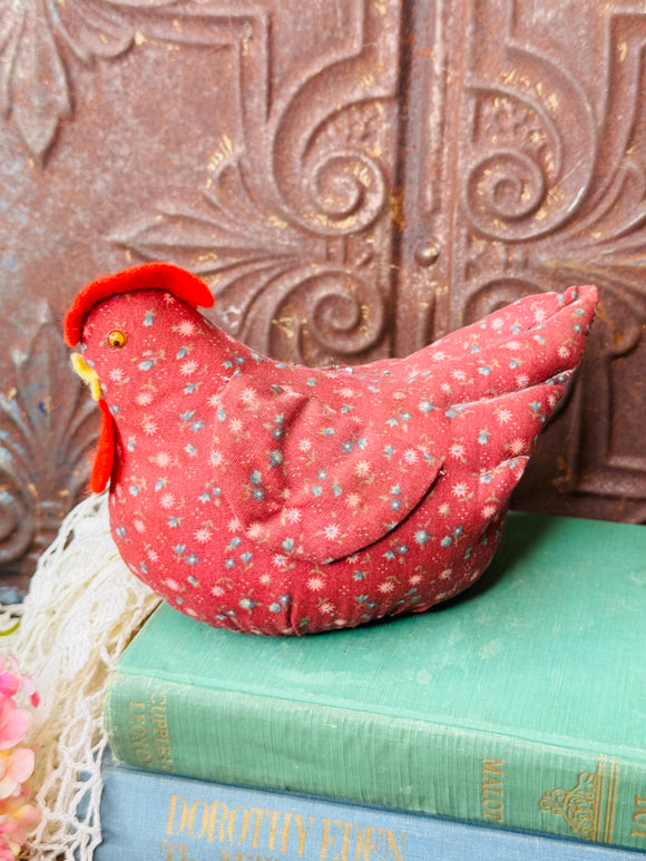 VINTAGE FABRIC HEN PIN CUSHION