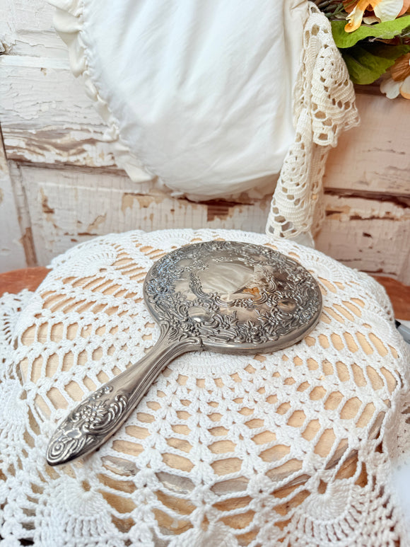 ANTIQUE SILVER HAND MIRROR