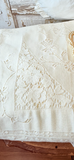 VINTAGE XL RECTANGULAR VICTORIAN LACE TABLE CLOTH RARE