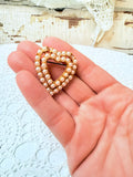 VINTAGE PEARL HEART BROOCH PIN