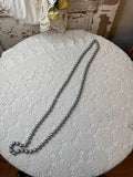 LONG VINTAGE SILVERY PEARL NECKLACE