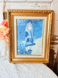 VINTAGE LARGE GOLD FRAMED ART RENOIR “GIRL WITH A WATERING CAN”