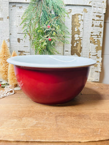 CORNINGWARE RED STONEWARE MIXING BOWL