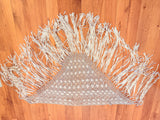 ANTIQUE 1920S RARE SILK MACRAME SHAWL