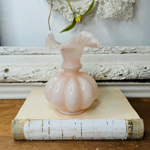 PINK RUFFLE FENTON VINTAGE VASE - 2 AVAILABLE