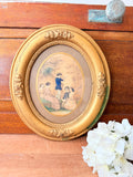 ANTIQUE WOOD CARVED 1800S DETAILED FRAMED ART