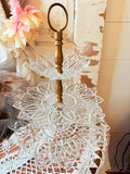 VINTAGE CRYSTAL 3 TIERED TRAY STAND