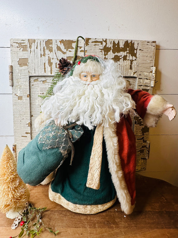 Vintage Victorian style ornate Santa statuette