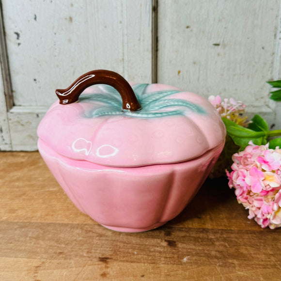 PINK STRAWBERRY VINTAGE COOKIE JAR