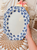 VINTAGE IRONSTONE BLUE BAMBOO OVAL PLATE