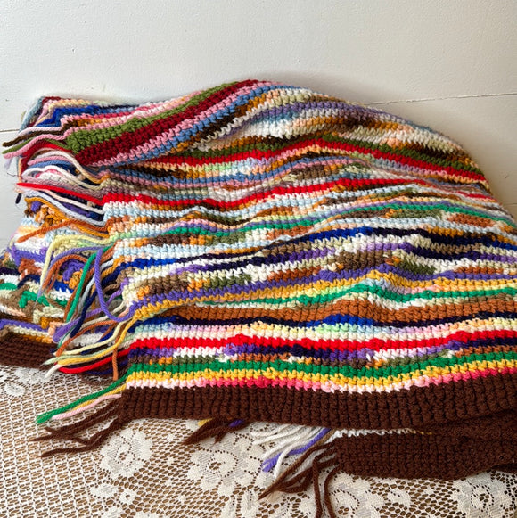 HANDMADE  VINTAGE AFGHAN THROW - “BIT O HONEY”