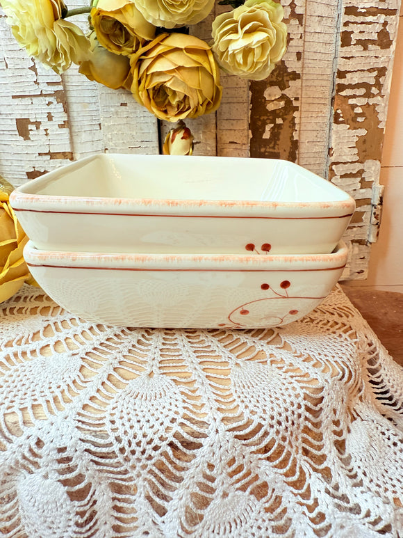 SET OF 2 ROOSTER SWIRL BOWLS - 2 AVAILABLE