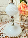VINTAGE MILK GLASS ORNATE RARE BUBBLE LAMP