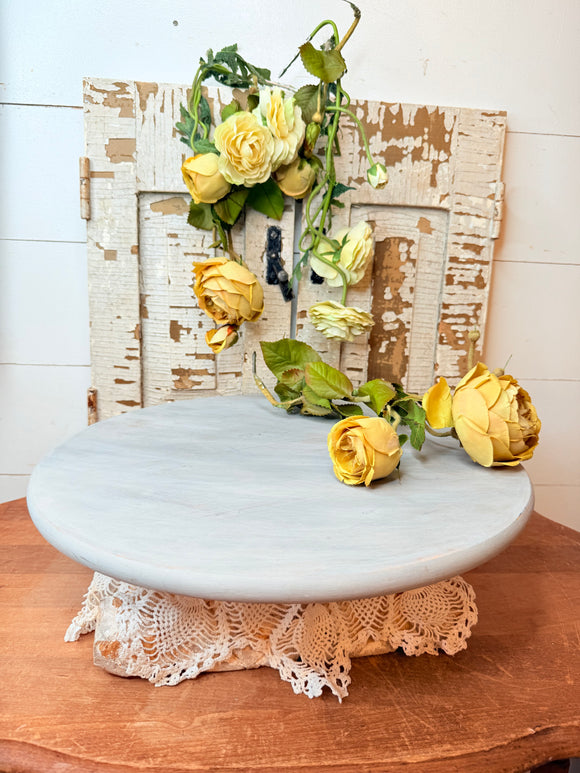 VINTAGE DISTRESSED SOLID WOOD LAZY SUSAN