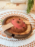 VINTAGE RUSTIC RED WHEEL RIM DECOR