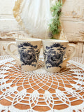 SET OF VINTAGE COBALT BLUE TOILE MUGS