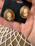 PAIR OF VINTAGE CAMEO EARRINGS AMAZING!