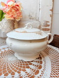 VINTAGE GOLD AND PORCELAIN BOWL AND LID