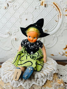 Antique Halloween witch doll