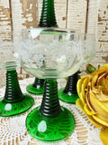 SET OF 5 LUMINARC FRANCE BEEHIVE STEM CORDIAL GLASSES