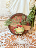 VINTAGE RUSTIC RED WHEEL RIM DECOR