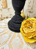EXTRA TALL BLACK VELVET WRAPPED CANDLE HOLDER