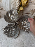 VINTAGE PEWTER HOLLY DIVIDED NUT DISH