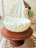 VINTAGE MILK GLASS DETAILED SERVING BOWL MOON AND STARS