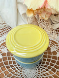 VINTAGE WESTINGHOUSE HALL CHINA BLUE AND YELLOW 3 PIECE SET