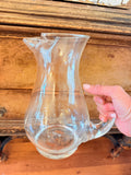 VINTAGE ETCHED GLASS  PITCHER