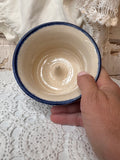 VINTAGE BLUE POTTERY SPLATTERWARE APPLE BAKER