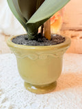 VINTAGE FAUX ORCHIDS  PLANTER