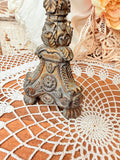 VINTAGE ORNATE FLORAL CANDLE HOLDER MEDIUM