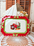 RELAXING SANTA VINTAGE CHRISTMAS PLATTER TRAY