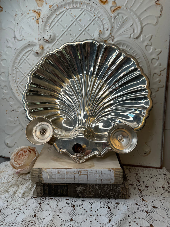 BEAUTIFUL VINTAGE SILVER SHELL TRAY