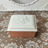 VINTAGE MILK GLASS POWDER DISH