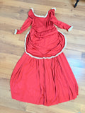 ANTIQUE COLONIAL STYLE RED DRESS
