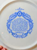 VINTAGE SHENANGO BRIGHT BLUE AND WHITE DETAILED PLATE #1