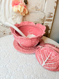 VINTAGE PINK CABBAGE PORTUGAL SOUP TUREEN