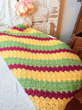VINTAGE TONAL STRIPE HAND MADE AFGHAN