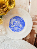 VINTAGE SHENANGO BRIGHT BLUE AND WHITE DETAILED PLATE #4