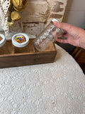WOOD CADDY WITH GLASS AUTUMN STYLE JARS