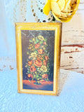 VINTAGE MADE IN ITALY GILTED WOOD FLOWERS ART #1