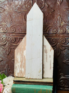 ANTIQUE CHIPPY WOODEN DECOR CHURCH