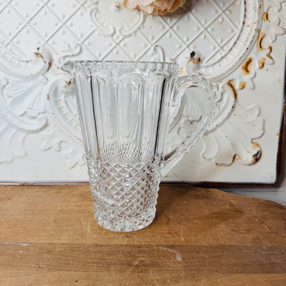 VINTAGE CRYSTAL DIAMOND CUT PITCHER