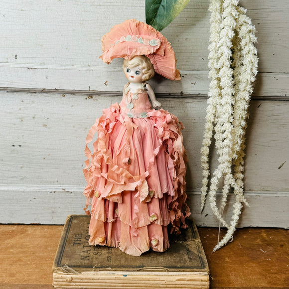 1920S PORCELAIN RARE KEWPIE PINK AND GREEN TISSUE PAPER DRESS DOLL Faux Your Eyes Only Boutique 1920S PORCELAIN RARE KEWPIE PINK AND GREEN TISSUE PAPER DRESS DOLL Faux Your Eyes Only Boutique