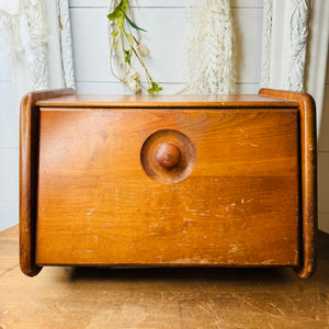 MADE IN USA VINTAGE MAPLE BREAD BOX