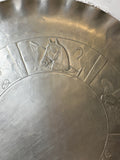 HORSE DETAIL VINTAGE ALUMINUM LARGE PLATTER WITH HANDLES
