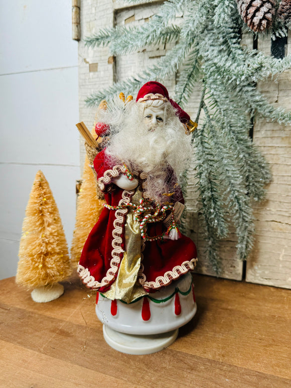 ANTIQUE SANTA MUSIC BOX